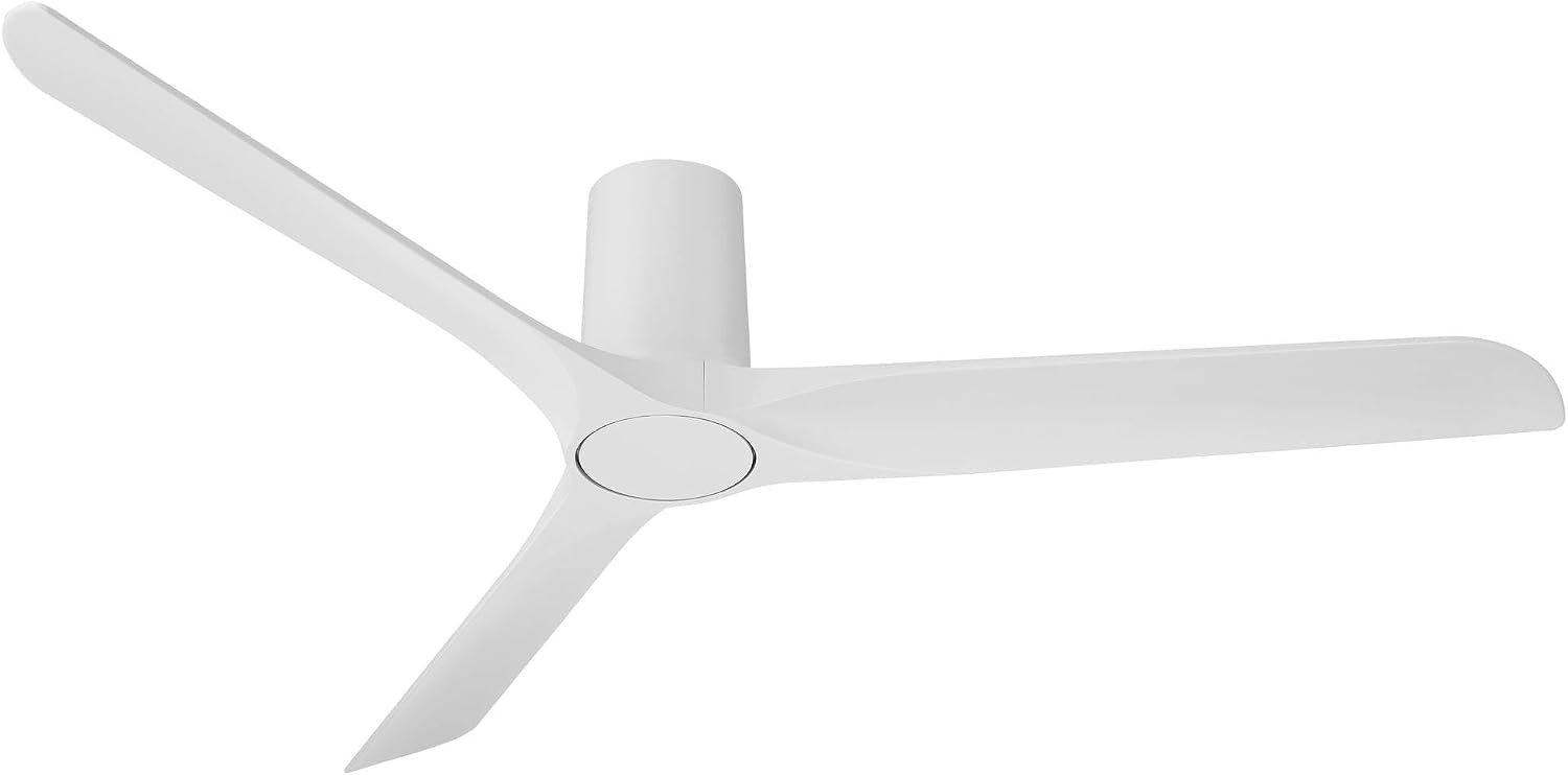 Casa Vieja Zebec 52' Modern Indoor Hugger Flush Mount Ceiling Fan with Remote Control, 3 Blades, 6-Speed Quiet Reversible DC Motor, Timer, Matte White Finish Low Profile Living Room Kitchen House