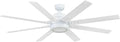Honeywell Ceiling Fans Xerxes Modern 62 Inch Ceiling Fan with Light, Remote Control Fan, LED Indoor Fan with 8 Blades, White and Gray Wash Blade Finish Options, White (51628-01)