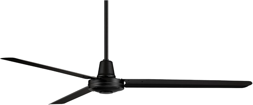 Casa Vieja 60' Turbina DC Industrial Rustic Farmhouse 3 Blade Indoor Outdoor Ceiling Fan with Remote Control Matte Black Damp Rated for Patio Exterior House Home Porch Gazebo Garage Barn