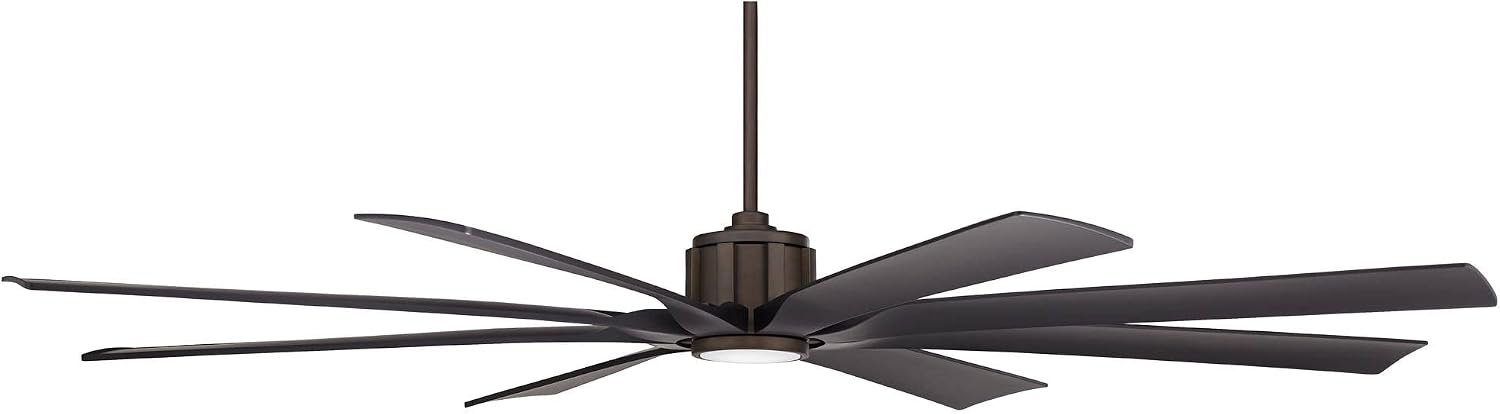 Possini Euro Design 80' Defender Rustic Farmhouse Indoor Outdoor Ceiling Fan with Dimmable LED Light Remote Control Oil Rubbed Bronze Black Damp Rated for Patio Exterior Porch Gazebo Garage Barn
