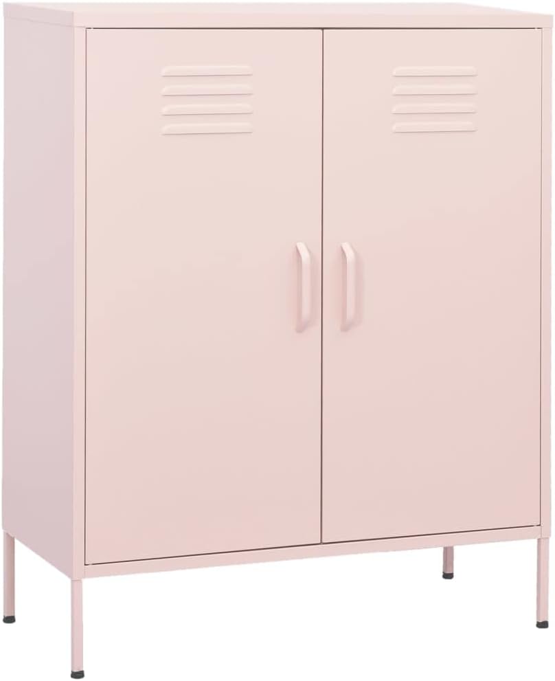 Metal Side Accent Storage Cabinet with Adjustable Shelves, Steel Storage Cabinet for Entryway and Hallway, 31.5'x13.8'x40',-250