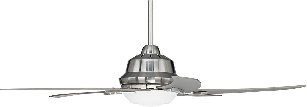 Casa Vieja 52' Capri Modern Indoor Ceiling Fan with LED Light Remote Control Brushed Nickel Silver White Opal Glass for Living Kitchen House Bedroom Family Dining Home Office Kids Room - 12' Downrod
