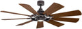Kichler Gentry XL 65' Ceiling Fan with Lights, 1-Light LED, 3000K, 9-Blade Modern Modern Fan for Bedroom in Weathered Zinc, (65' W x 16.5' H), 300265WZC