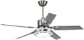 Outdoor Ceiling Fan Light, Remote Control Patio Ceiling Fan with 5 Reversible Stainless Steel Blades, 52 inch with LED Light for Pavilion, Warehouse Ceiling Fans, farm Fan Barn Fan (52 inch)
