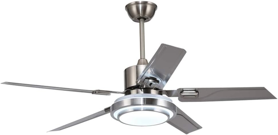 Outdoor Ceiling Fan Light, Remote Control Patio Ceiling Fan with 5 Reversible Stainless Steel Blades, 52 inch with LED Light for Pavilion, Warehouse Ceiling Fans, farm Fan Barn Fan (52 inch)