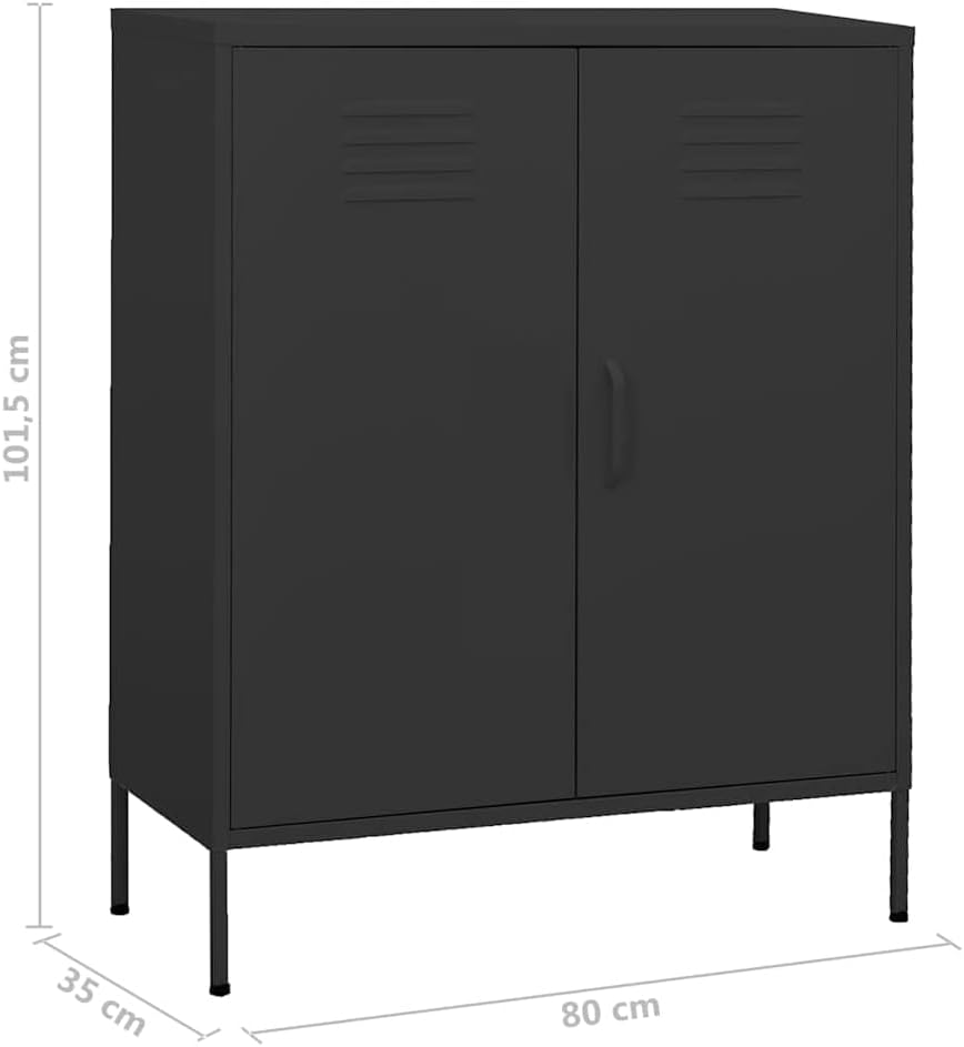 HFXHIJXQ Modern Anthracite Steel Storage Cabinet 13.8 x 31.5 x 40 in with Adjustable Shelves, Slim Design for Bathroom, Pantry, Living Room and Entryway Organization