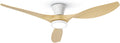 TALOYA 52 inch Ceiling Fans with Lights and Remote, Flush Mount Low Profile Ceiling Fan with Reversible DC Motor ABS Blades for Bedroom Living Room Kitchen Light Oak Finish