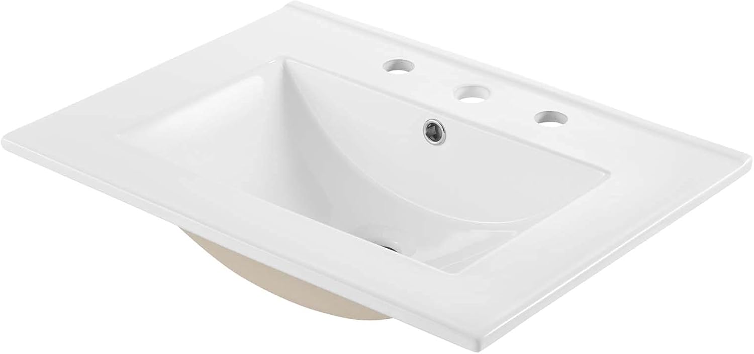 Sink Vanity Cabinet, Ceramic, White, Modern Contemporary, Hotel Bedroom Bathroom Master Suite Guest