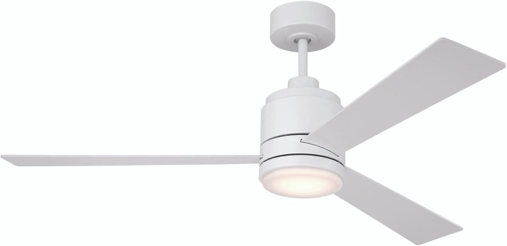 Craftmade MCY42W3 McCoy 42 Inch 3 Blade Ceiling Fan | Integrated LED Light Kit | 1013 Lumens 18 Watt | 3 x White Blades | Includes CM-7W-LED Wall Control | Indoor Rated | White Finish