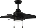 Craftmade 24' Propel II PPT24FB6 Indoor Ceiling Fan in Flat Black Finish with 6 Custom Flat Black Blades Included; Integrated 12W Dimmable LED Light Included