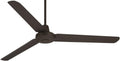 Casa Vieja 60' Turbina DC Modern Industrial Rustic Farmhouse 3 Blade Indoor Outdoor Ceiling Fan with Remote Control Oil Rubbed Bronze Damp Rated Patio Exterior Home Porch Gazebo Garage - 6' Downrod