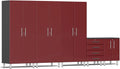 Ulti-MATE UG27050R 5-Piece Garage Cabinet System in Ruby Red Metallic