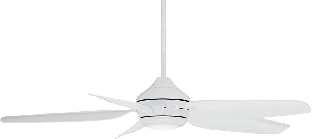 Casa Vieja 52' Del Diego Modern Indoor Outdoor Ceiling Fan 5 Blade LED Light Remote Control White Finish Blades Bedroom Patio Living Room Kitchen Porch Decorative DC Motor Damp Rated Garage Exterior