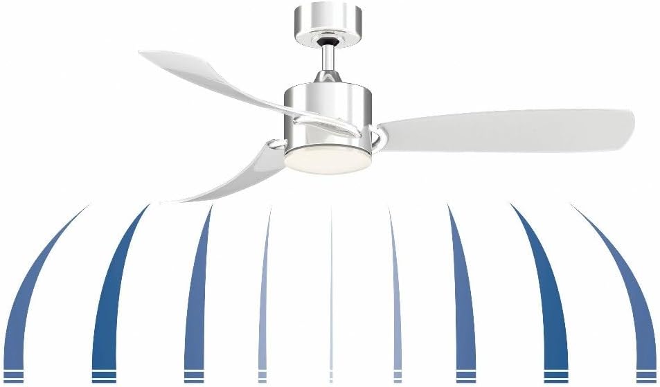 Fanimation SculptAire 52 inch Indoor/Outdoor Ceiling Fan with LED Light Kit - Matte White with Clear blades