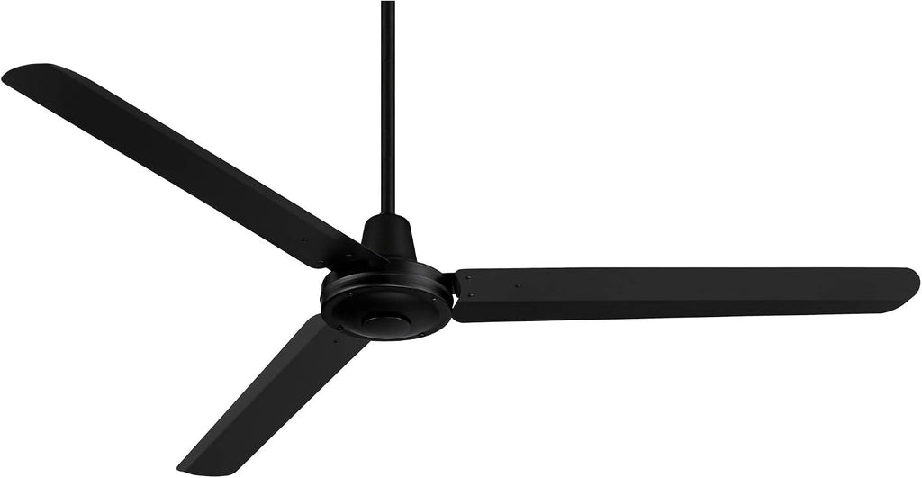 Casa Vieja 60' Turbina DC Industrial Rustic Farmhouse 3 Blade Indoor Outdoor Ceiling Fan with Remote Control Matte Black Damp Rated for Patio Exterior House Home Porch Gazebo Garage Barn