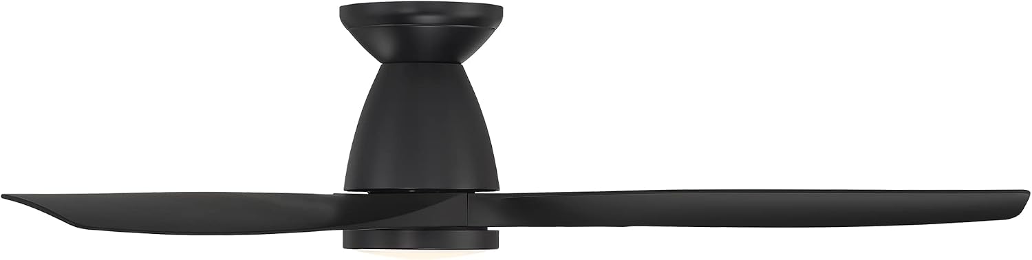 Skylark Smart Indoor and Outdoor 3-Blade Flush Mount Ceiling Fan 54in Matte Black with Adjustable CCT 2700K-3000K-4000K-5000K LED Light Kit and Remote Control works with Alexa and iOS or Android App