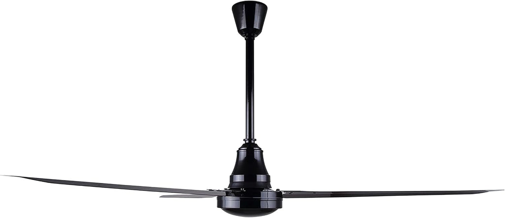 60' Black Weatherproof Industrial Ceiling Fan – High-Performance DC Motor – Wall Control – Ideal for Outdoor Patios, Warehouses & Gyms
