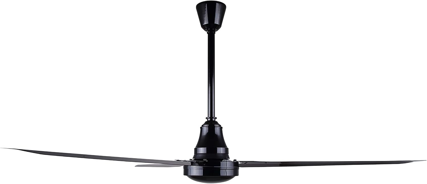 60' Black Weatherproof Industrial Ceiling Fan – High-Performance DC Motor – Wall Control – Ideal for Outdoor Patios, Warehouses & Gyms