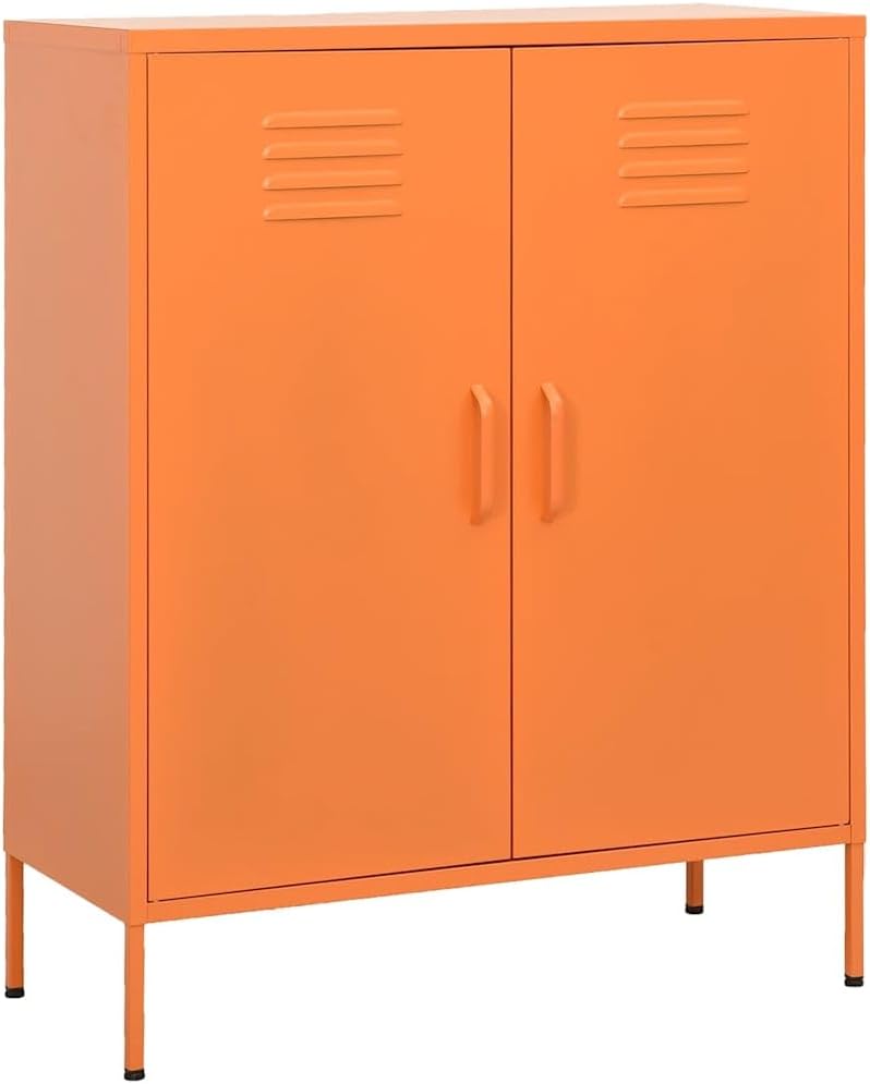 Metal Side Accent Storage Cabinet with Adjustable Shelves, Steel Storage Cabinet for Entryway and Hallway, 31.5'x13.8'x40',-249