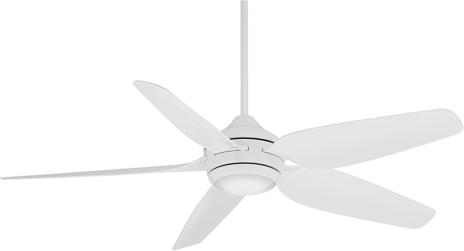 Casa Vieja 52' Del Diego Modern Indoor Outdoor Ceiling Fan 5 Blade LED Light Remote Control White Finish Blades Bedroom Patio Living Room Kitchen Porch Decorative DC Motor Damp Rated Garage Exterior