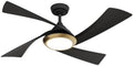 Casablanca - Vespucci Indoor/Outdoor Ceiling Fan With Light, Remote, 52-inch, Matte Black, Modern-style, 6-speed DC Motor, Energy Star, 52846, for porches, patios, sunrooms, bathrooms