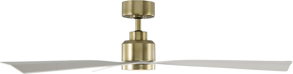 WAC Lighting F-003L-SB/MW Clean 52' Outdoor Ceiling Fan with LED Lights & Remote, Satin Brass/Matte Black