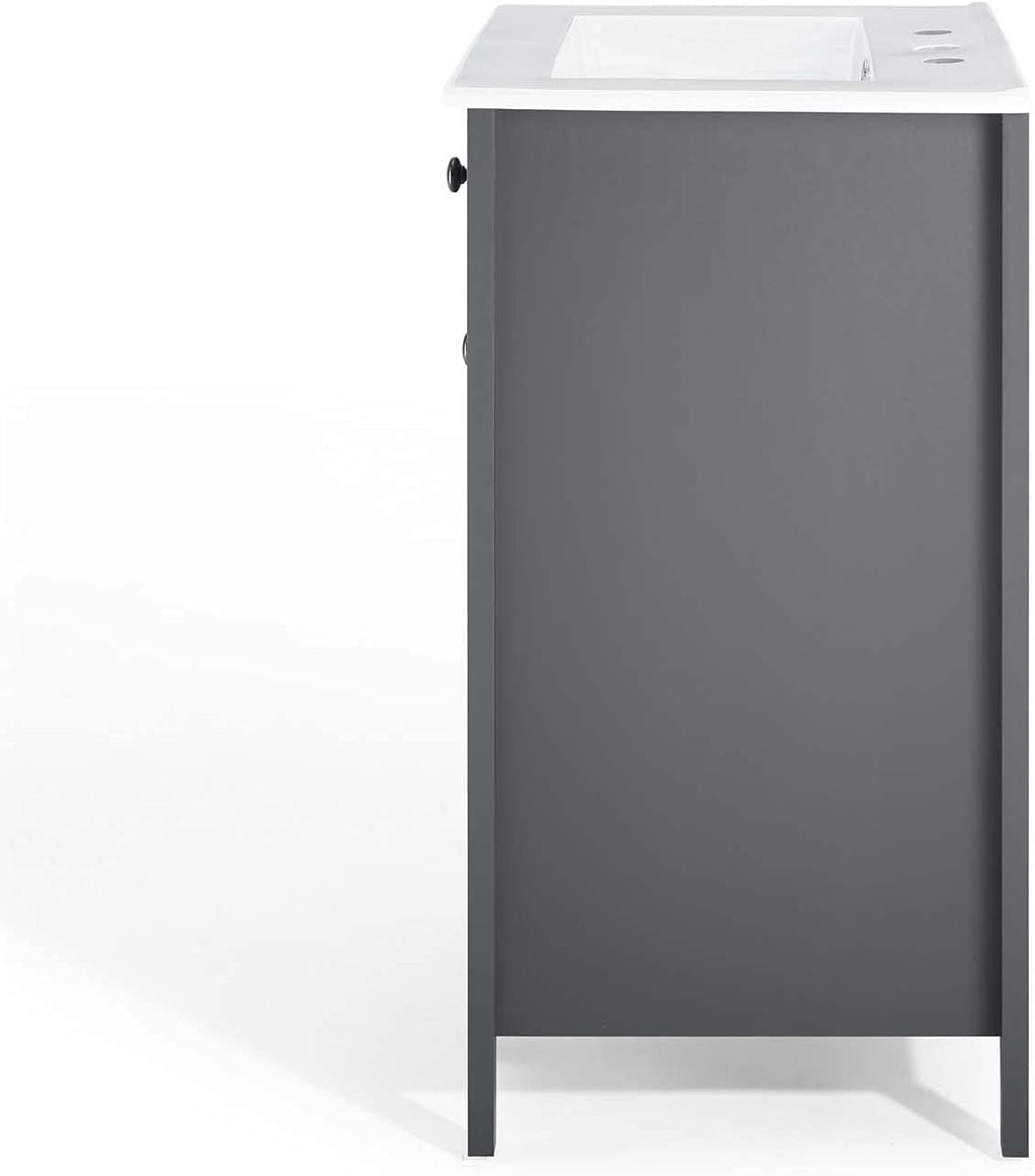 Sink Vanity Cabinet, Wood, Grey Gray White, Modern Contemporary, Hotel Bedroom Bathroom Master Suite