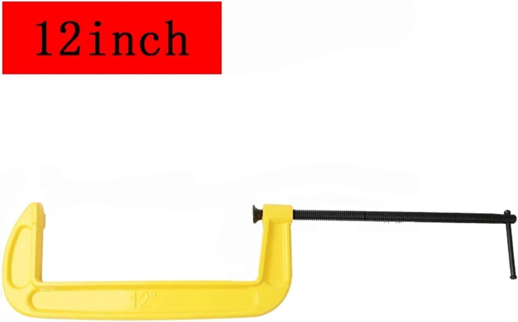 1pcs Woodworking Clamp G-type Heavy Duty Thickened Adjustable Tool Black Quickly Trigger ﻿(Yellow 12inch)