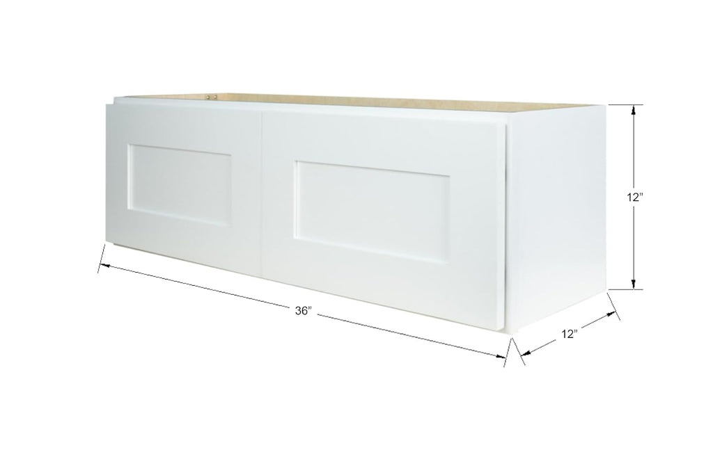 Hollywood Fabiani Design Wall Kitchen Cabinet 36 in. W x 12 in. D x 12 in. H in Shaker White Ready to Assemble