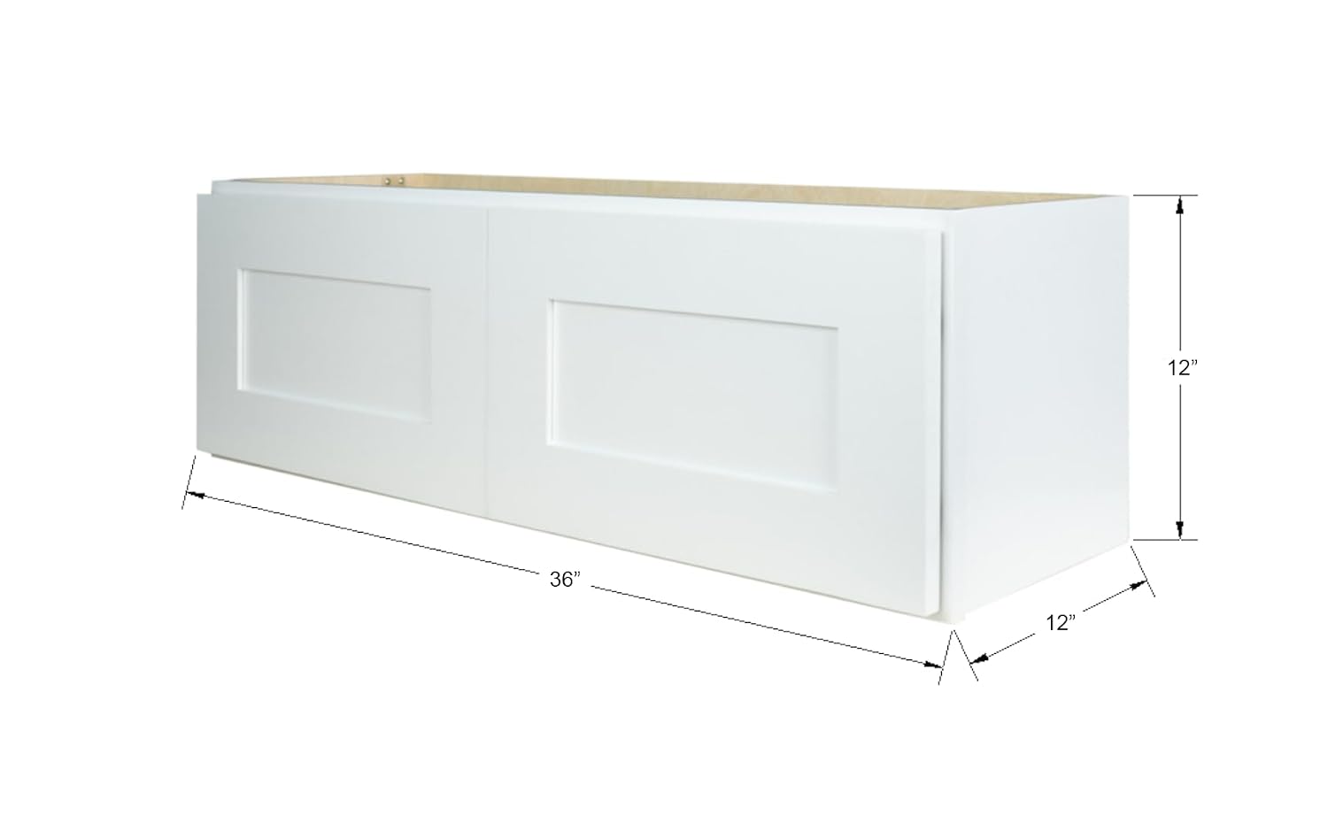Hollywood Fabiani Design Wall Kitchen Cabinet 36 in. W x 12 in. D x 12 in. H in Shaker White Ready to Assemble