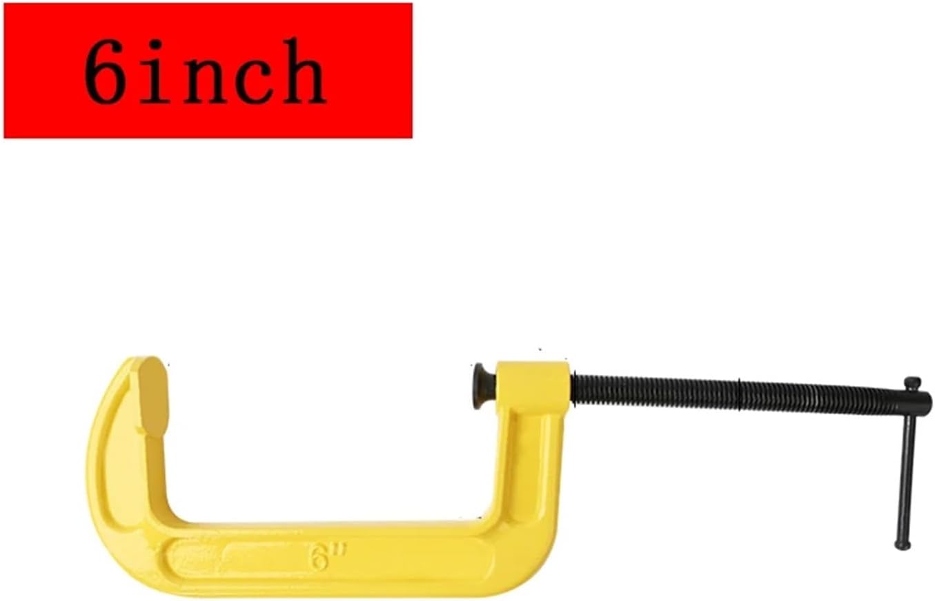 1pcs Woodworking Clamp G-type Heavy Duty Thickened Adjustable Tool Black Quickly Trigger ﻿(Yellow 6inch)