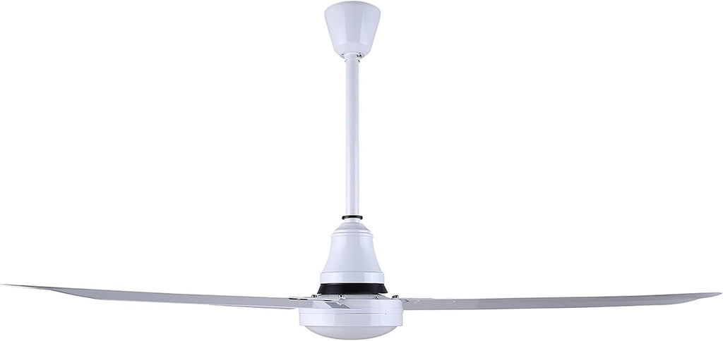 56' White Weatherproof Industrial Ceiling Fan – High-Performance DC Motor – Wall Control – Ideal for Outdoor Patios, Gyms & Warehouses