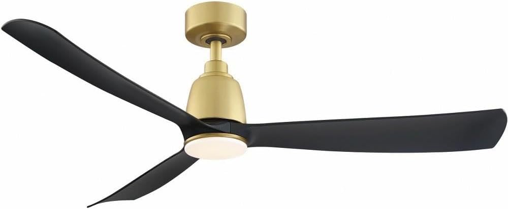 Fanimation Kute 52 inch Indoor/Outdoor Ceiling Fan - Brushed Satin Brass with Black blades