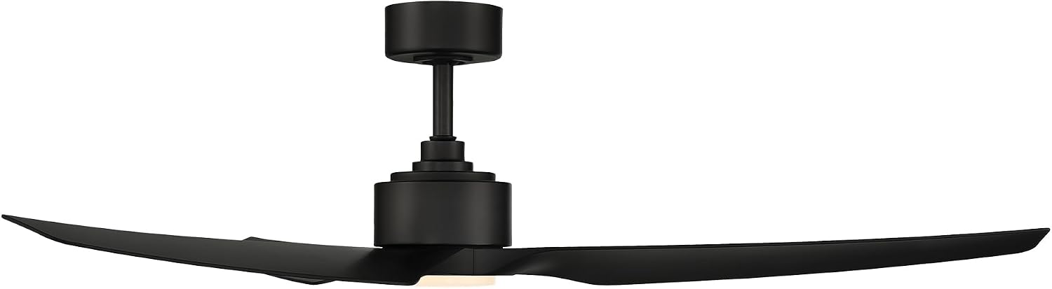 WAC F-056L-MB Stella 60' Outdoor Ceiling Fan with Lights and Remote Control, Matte Black