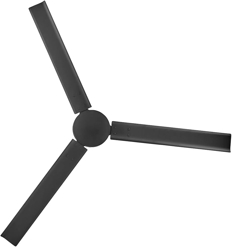 Hinkley Indy 56' Indoor/Outdoor Ceiling Fan, Modern Industrial Propeller Style, 4-Speed Wall Control Unit, Matte Black