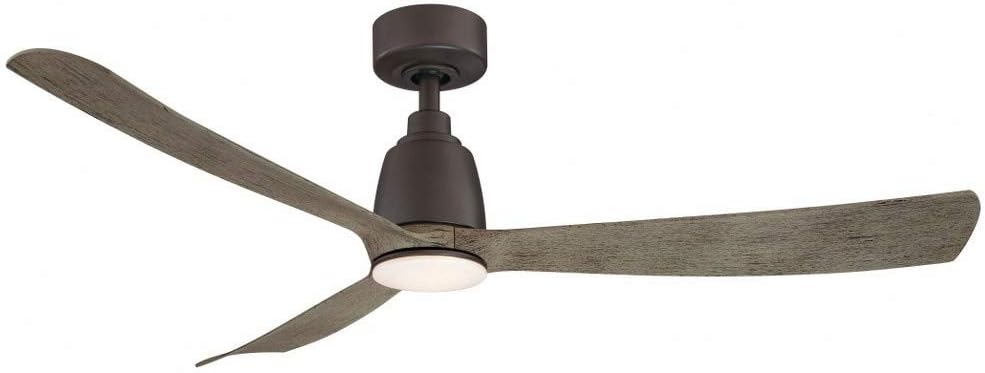 Fanimation Kute 52 inch Indoor/Outdoor Ceiling Fan - Matte Greige with Weathered Wood blades