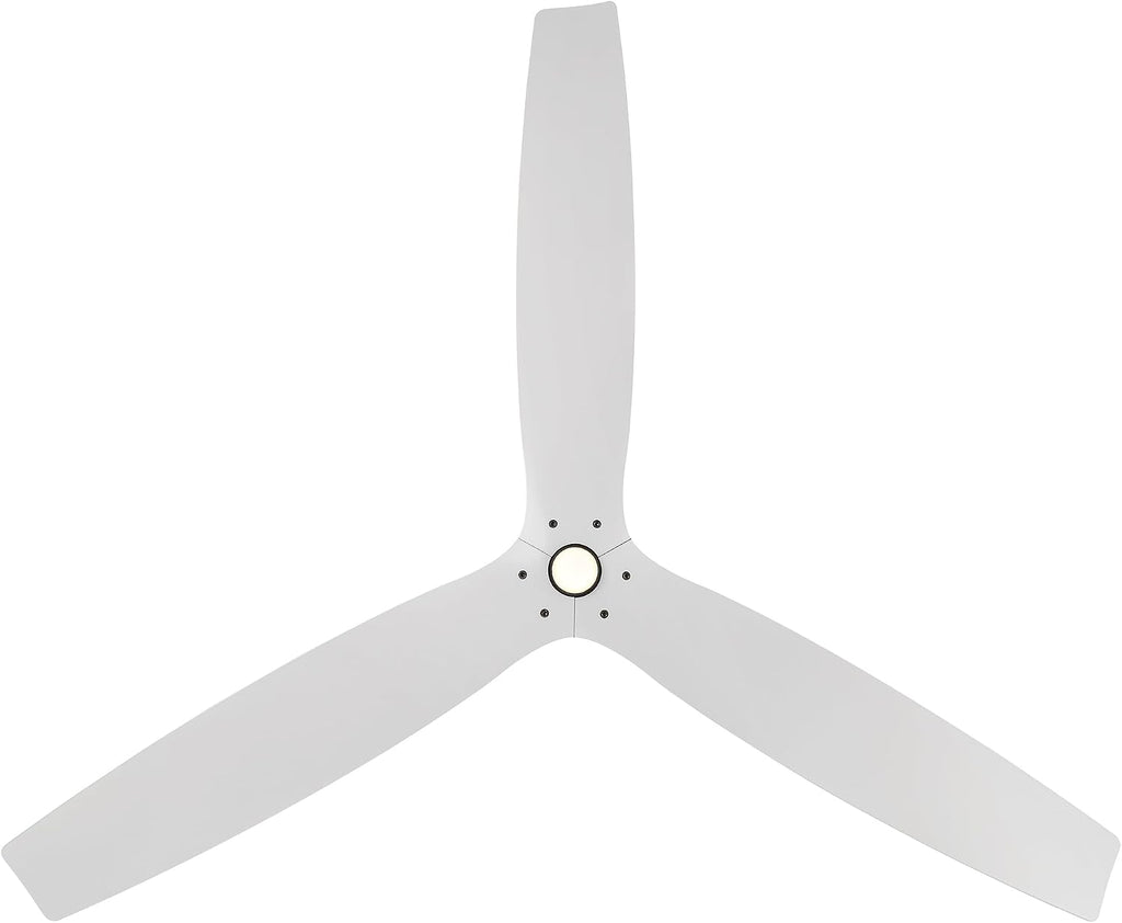 Modern Forms Spinster Indoor and Outdoor 3-Blade 60in Smart Ceiling Fan in Matte Black Matte White with 3000K LED Light Kit and Remote Control with Alexa and iOS or Android App