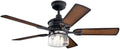 Kichler 310239DBK Lyndon Patio 52 Outdoor Ceiling Fan w/LED Lights & Wall Control, Distressed Black
