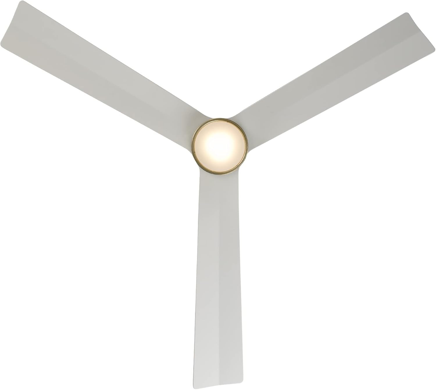 WAC Lighting F-003L-SB/MW Clean 52' Outdoor Ceiling Fan with LED Lights & Remote, Satin Brass/Matte Black