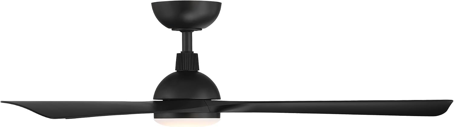 WAC Smart Fans Gage Indoor and Outdoor 3-Blade Smart Home Ceiling Fan 52in Matte Black with Adjustable CCT 2700-3000-4000-5000K LED Light Kit and Remote Control works with Alexa and iOS or Android App