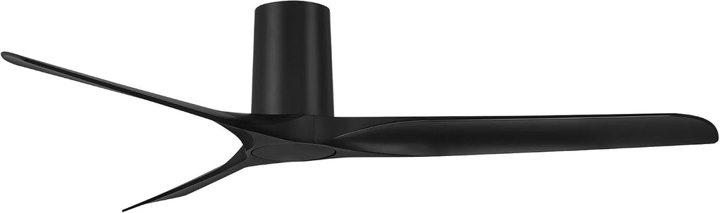 Casa Vieja Zebec 52' Modern Indoor Hugger Flush Mount Ceiling Fan with Remote Control, 3 Blades, 6 Speed Quiet Reversible DC Motor, Timer, Matte Black Finish Low Profile Living Room Kitchen House