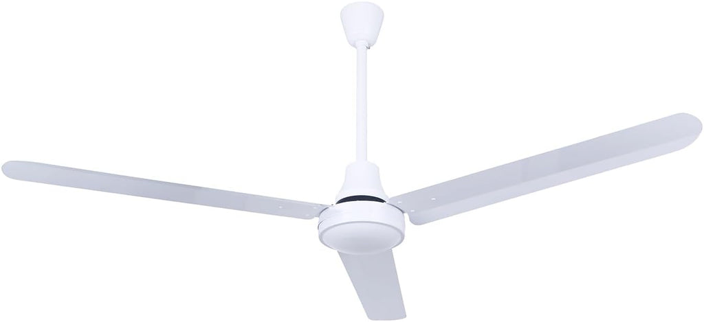 60' White Weatherproof Industrial Ceiling Fan – High-Performance DC Motor – Wall Control – Ideal for Outdoor Patios, Warehouses & Gyms