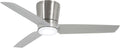 MINKA-AIRE F671L-BN/SL Pure 48 Inch Flush Mount Ceiling Fan with Integrated 16W LED Light in Brushed Nickel Finish with Silver Blades