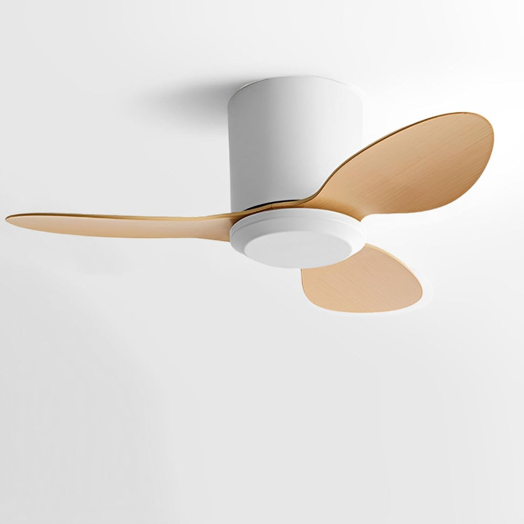 Flush Mount Ceiling Fan No Light Modern Small Ceiling Fans Remote Control 6 Speeds 25 Inch Ceiling Fan Without Lights Quiet DC Motor, 3 Blades For Restaurant Bedroom Patio Indoor