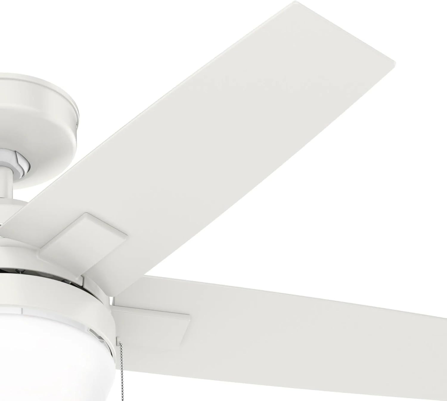 Hunter Fan 44 inch Indoor Ceiling Fan with LED Light, White Ceiling Fan with Pull Chain, For Bedroom,Office, Kitchen, Living Room, 5 Blades (Renewed)