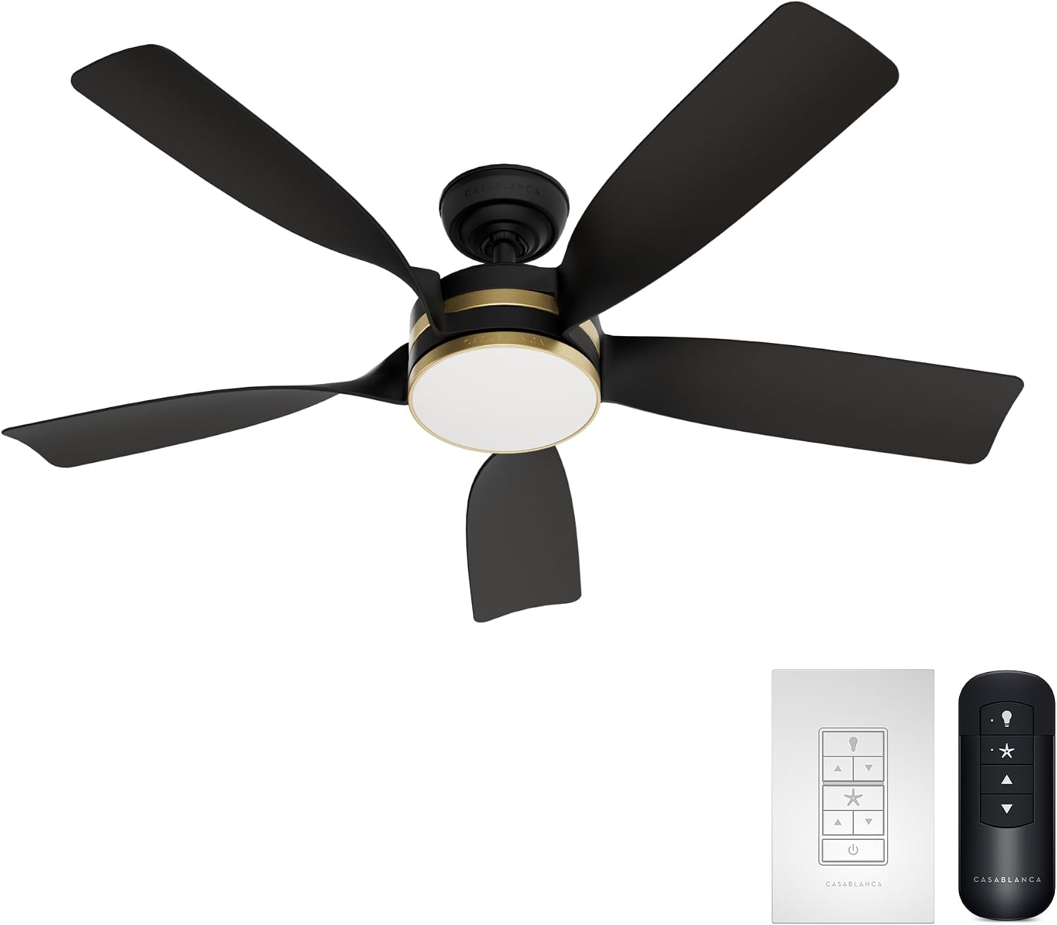 Casablanca Julia Outdoor Energy Star DC with LED Light 52 inch with remote and wall control Matte Black - Matte Black