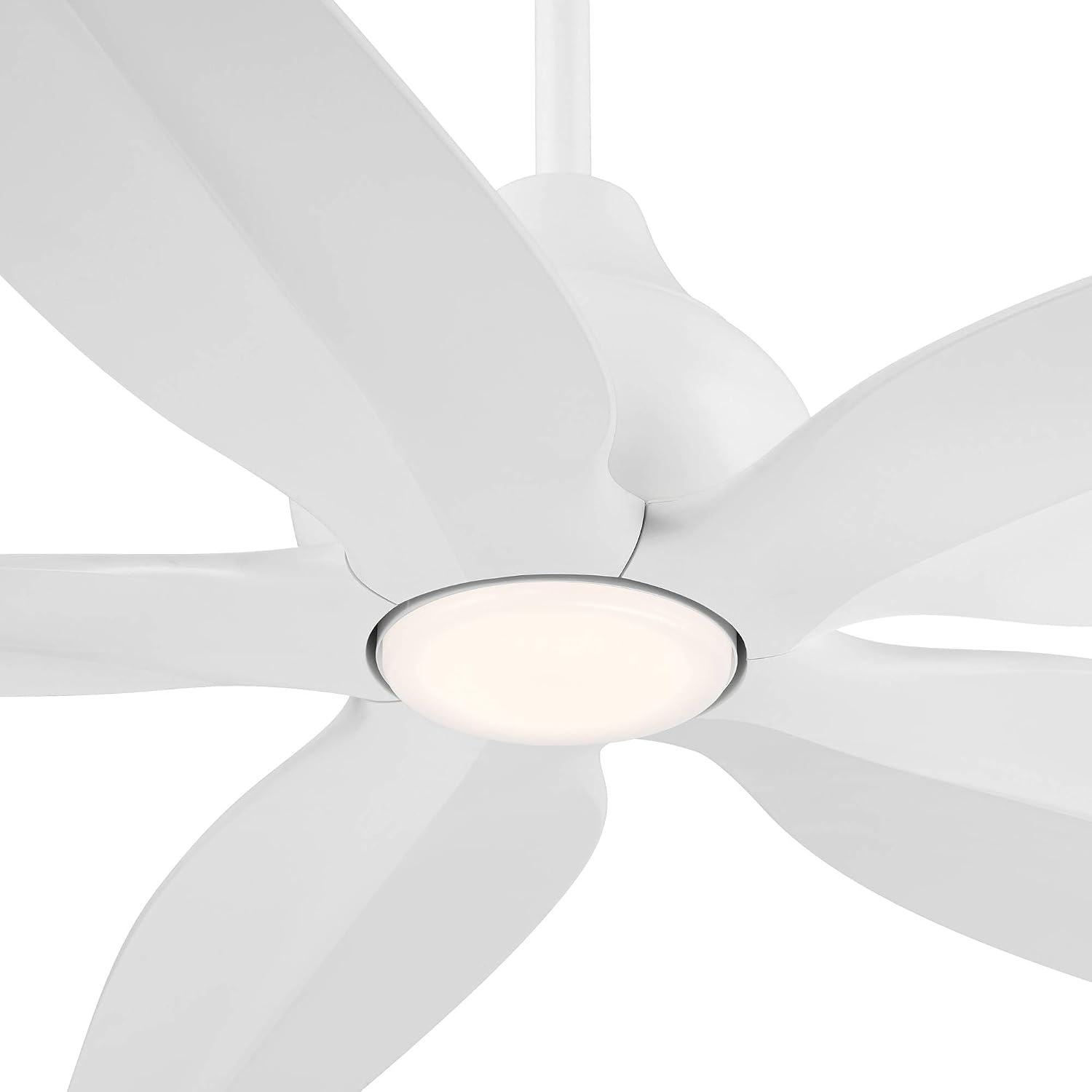 Casa Vieja 60' Lotus Bay Modern Indoor Outdoor Ceiling Fan 5 Blade LED Light Remote Control Matte White Finish Blades Bedroom Patio Living Room Kitchen Porch Damp Rated Decorative DC Motor Garage