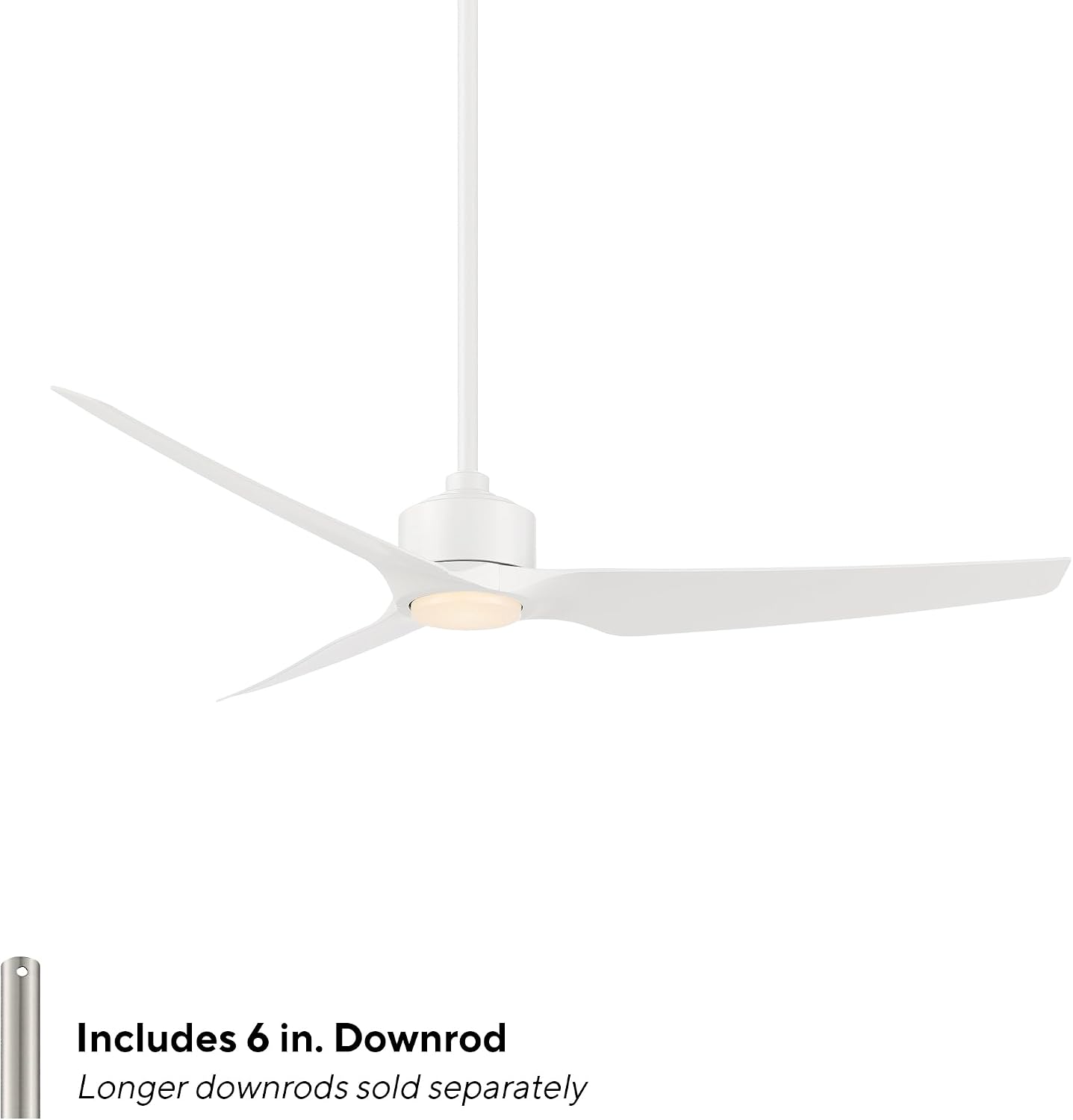 WAC F-056L-MW Stella 60' Outdoor Ceiling Fan with Lights and Remote Control, Matte White