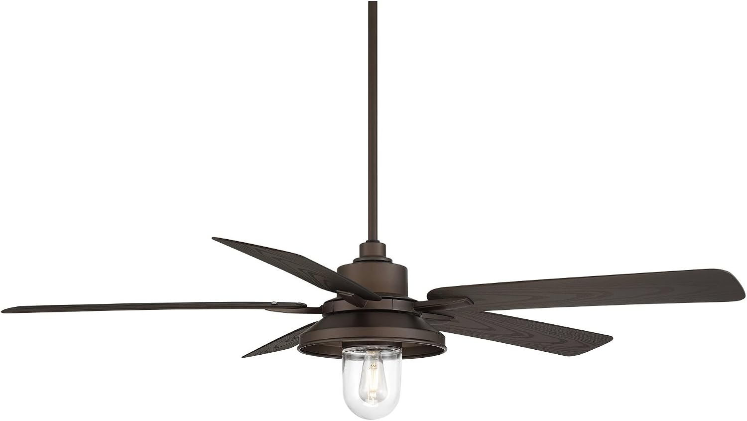 Casa Vieja 60' Ridgeline Barn Farmhouse Rustic Indoor Cottage Core Outdoor Ceiling Fan 5 Blade LED Light Remote Control Bronze Finish Brown Blades Bedroom Patio Wet Rated Decorative DC Motor