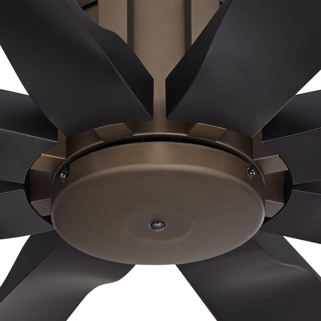 Possini Euro Design 60' Defender Modern Industrial Indoor Outdoor Ceiling Fan with Remote Control Oil Rubbed Bronze Hand-Painted Damp Rated for Patio Exterior House Porch Gazebo Garage Barn Roof